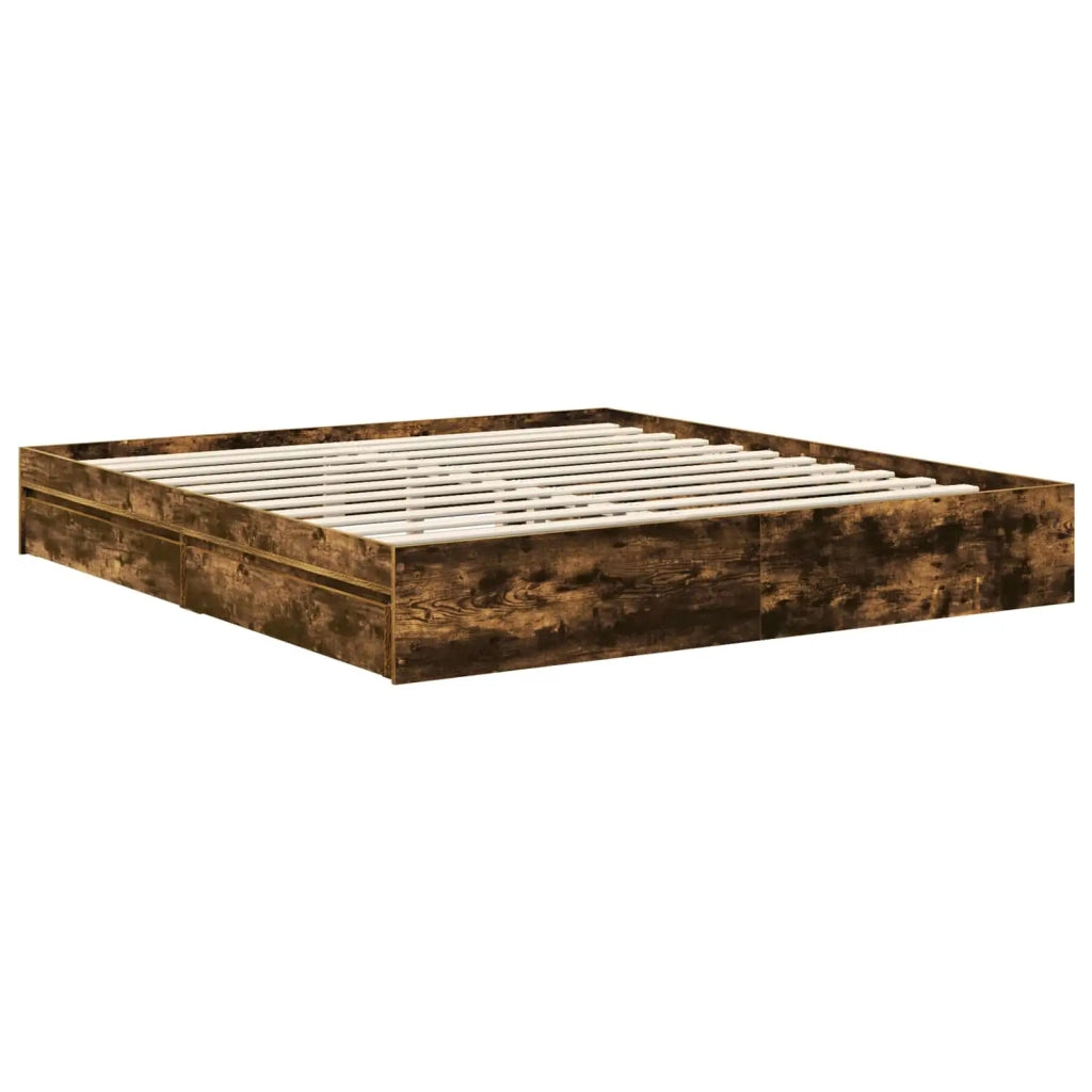 Letto con Contenitore con testiera Rovere fumé 180 x 200 cm 3412662