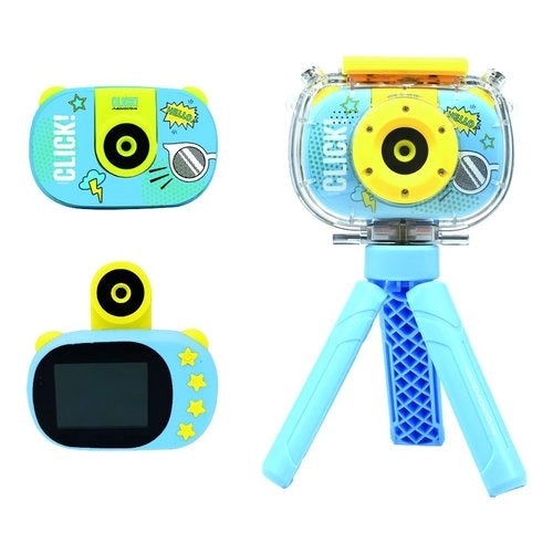 Fotocamera compatta ods 35922 radiocom click! 3 blue e yellow
