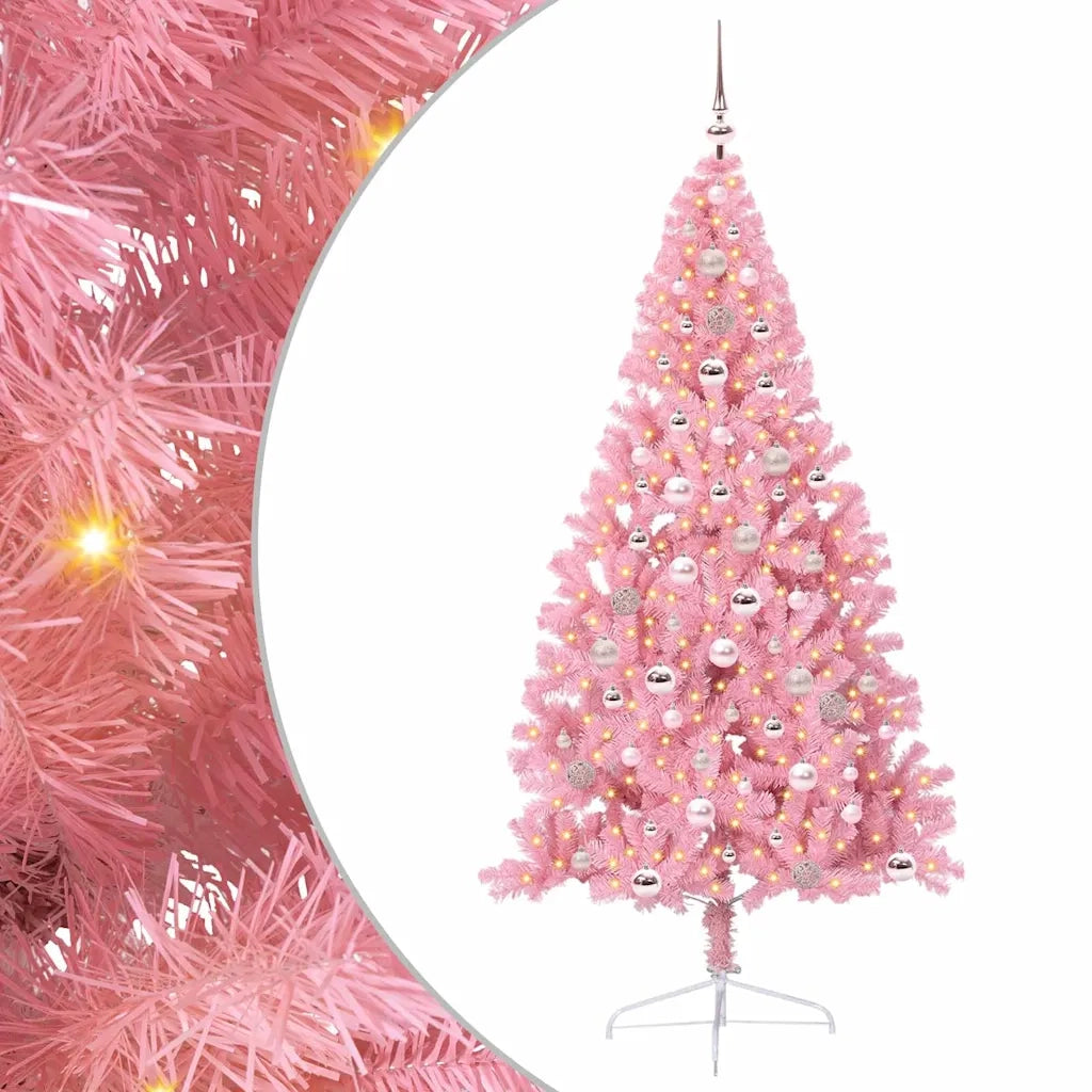 Albero di Natale artificiale con luci integrate Rosa 240 cm PVC 3397104
