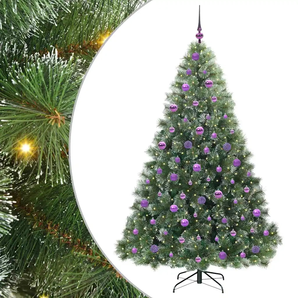 Albero di Natale | Decorazioni natalizie artificiale con 300 LED Verde 180 cm PE e PVC