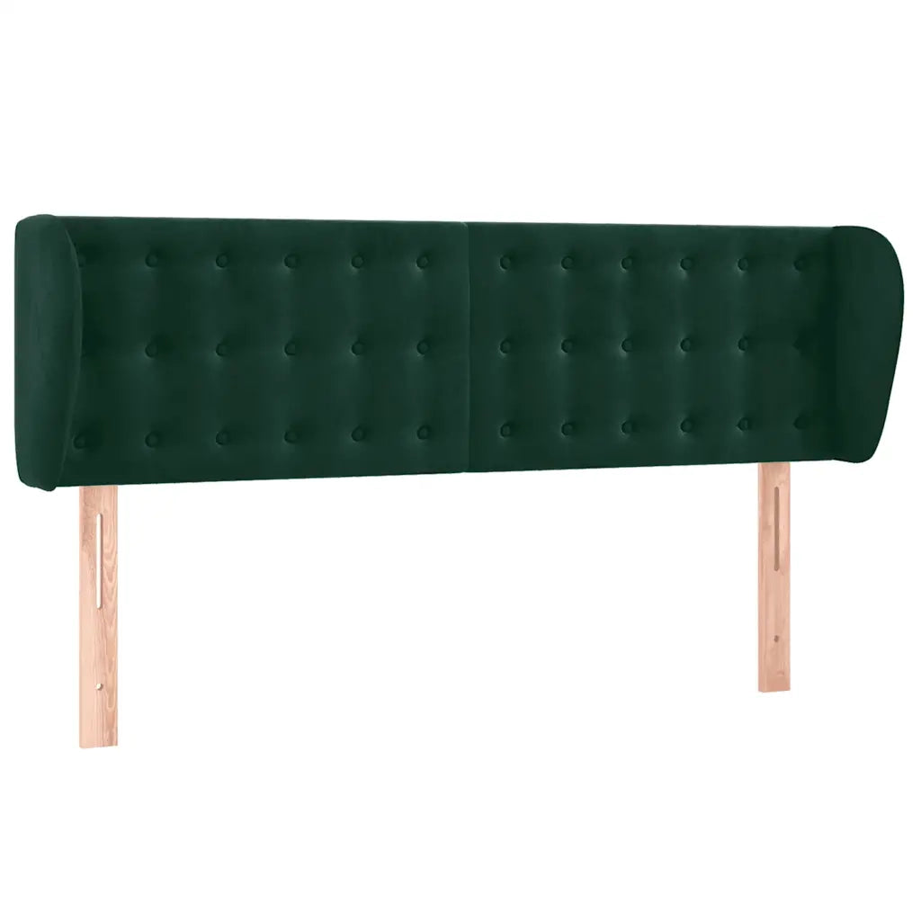 Testiera ad Orecchio Verde Scuro 147x23x78/88 cm in Velluto 3117629