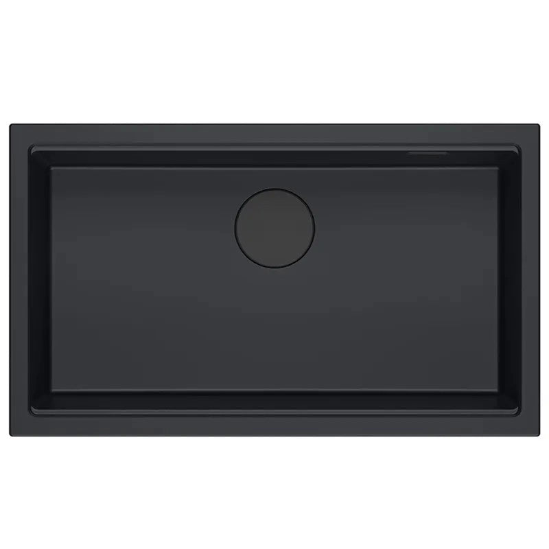 Lavello In Granito Logan 110 Black Tappo rame spazzolato