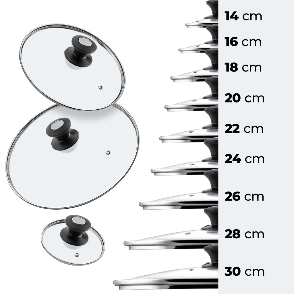 Coperchio in vetro KADAX da 14 cm, universale, resistente al calore, per pentole e padelle.