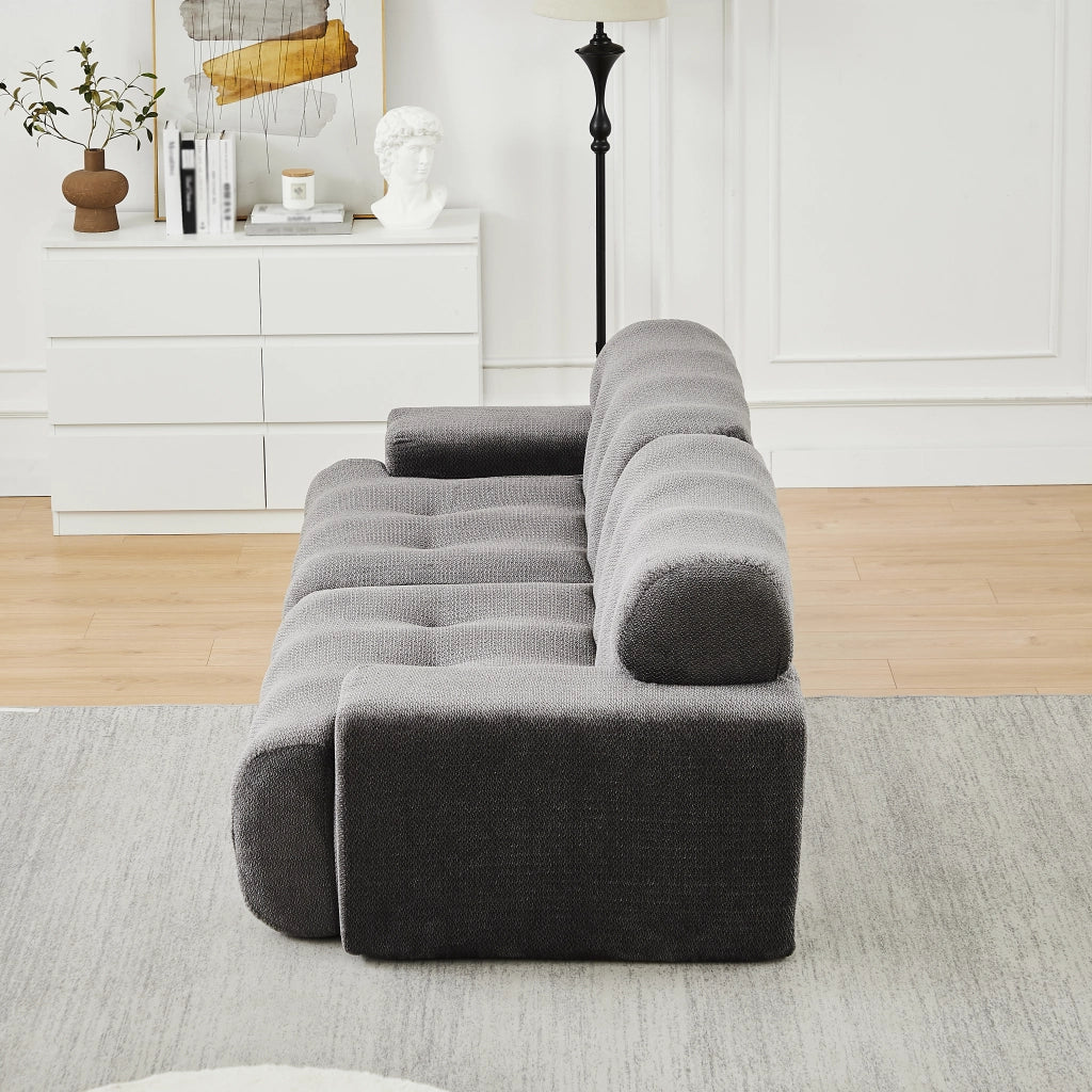Divano 2 Posti Cloud con Braccioli Larghi e Bottoni ¨C MINIMAL ¨C Grigio