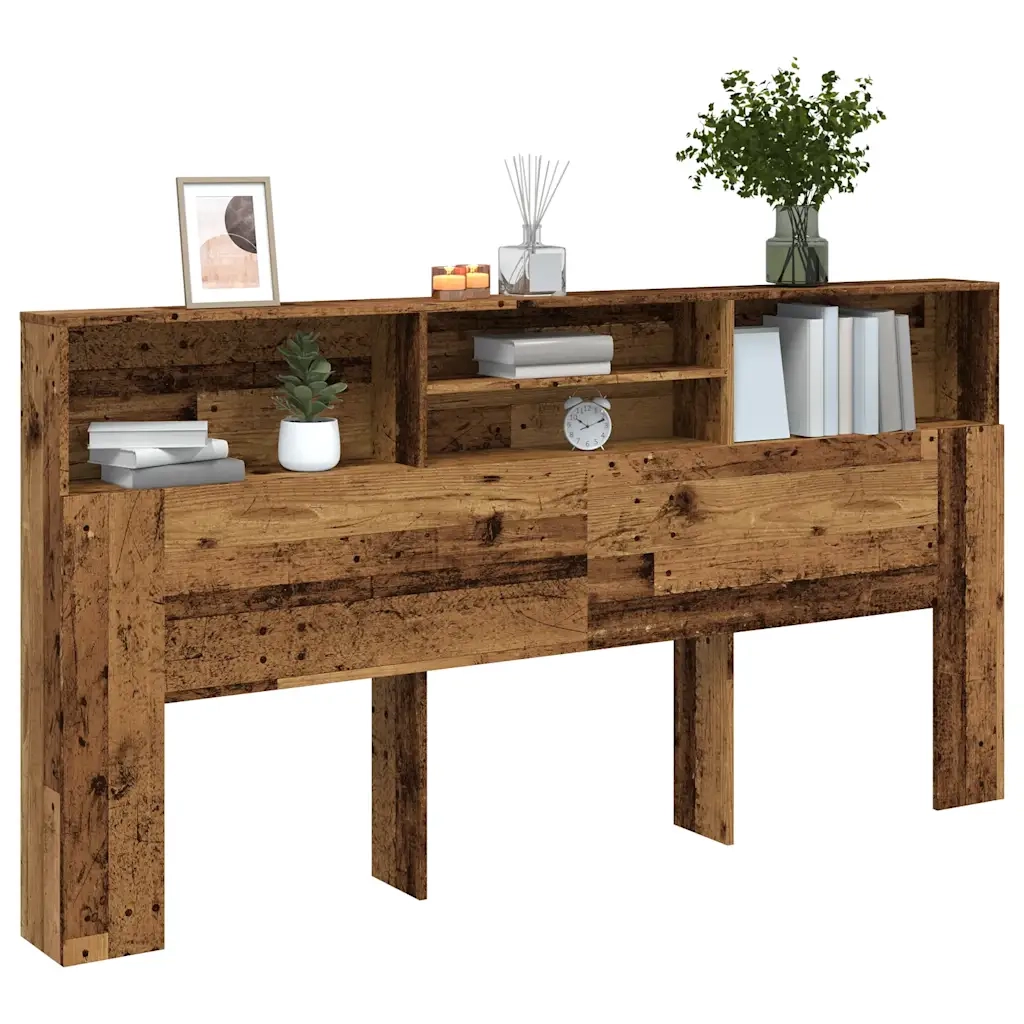 Testiera con Contenitore Legno Antico 200x19x103,5cm Truciolato 856874