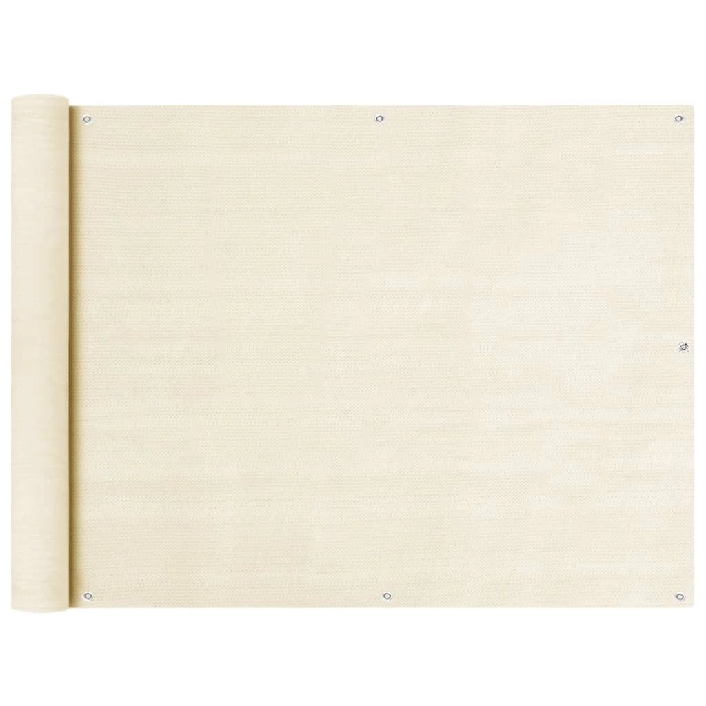 Schermo per balcone frangivista protezione privacy crema 90 x 600 cm HDPE 02_0010153