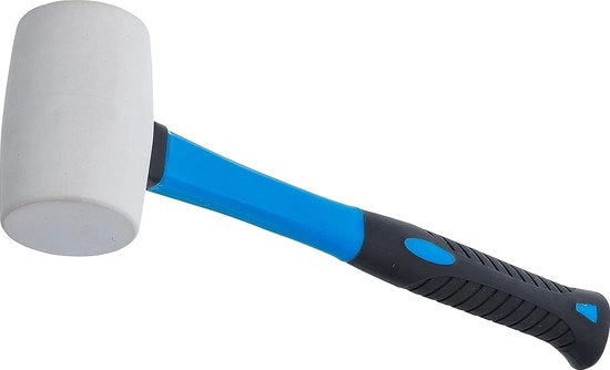 Manganello in gomma | manico in fibra di vetro | testa bianca | diametro 48 mm | peso 250 g