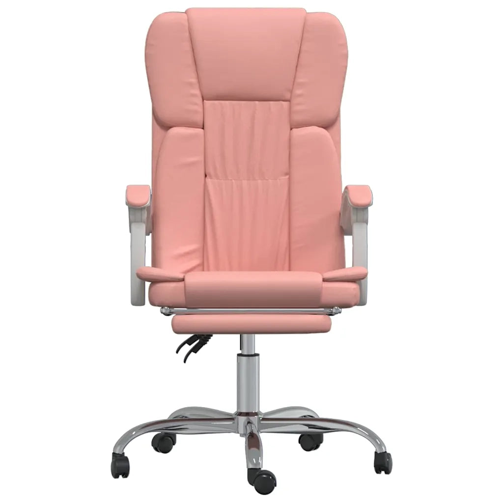 Sedia per studi-Poltrona da Ufficio Reclinabile Rosa in Similpelle 702496