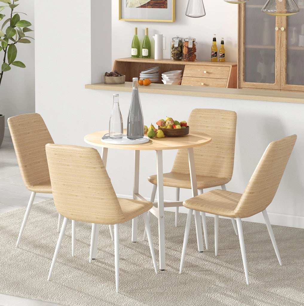 Tavolo da pranzo rotondo Ø80 cm in compensato impiallacciato