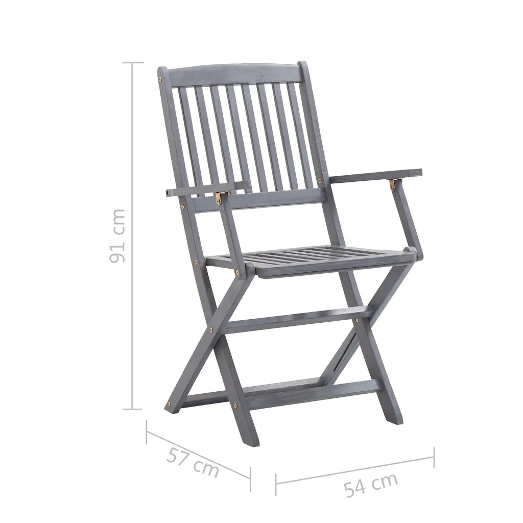 Sedie da Giardino Pieghevoli 8 pz con Cuscini Massello Acacia 3078283