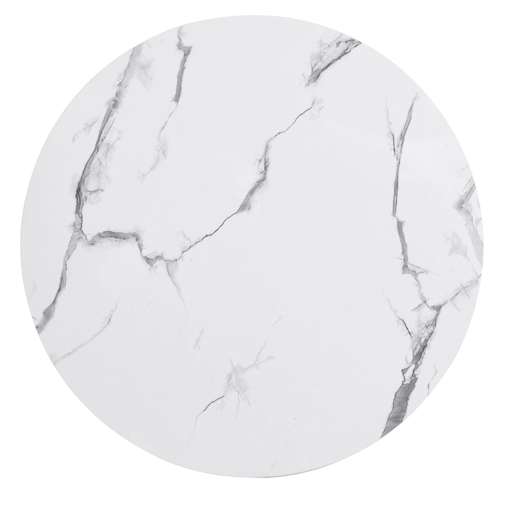 Set di 2 tavolini da caffè rotondi a incastro in MDF; bianco; 2 cassetti; 60×60×46 e 50×50×31 cm