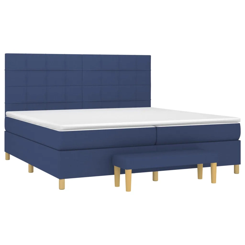Giroletto a Molle con Materasso Blu 200x200 cm in Tessuto 3137187