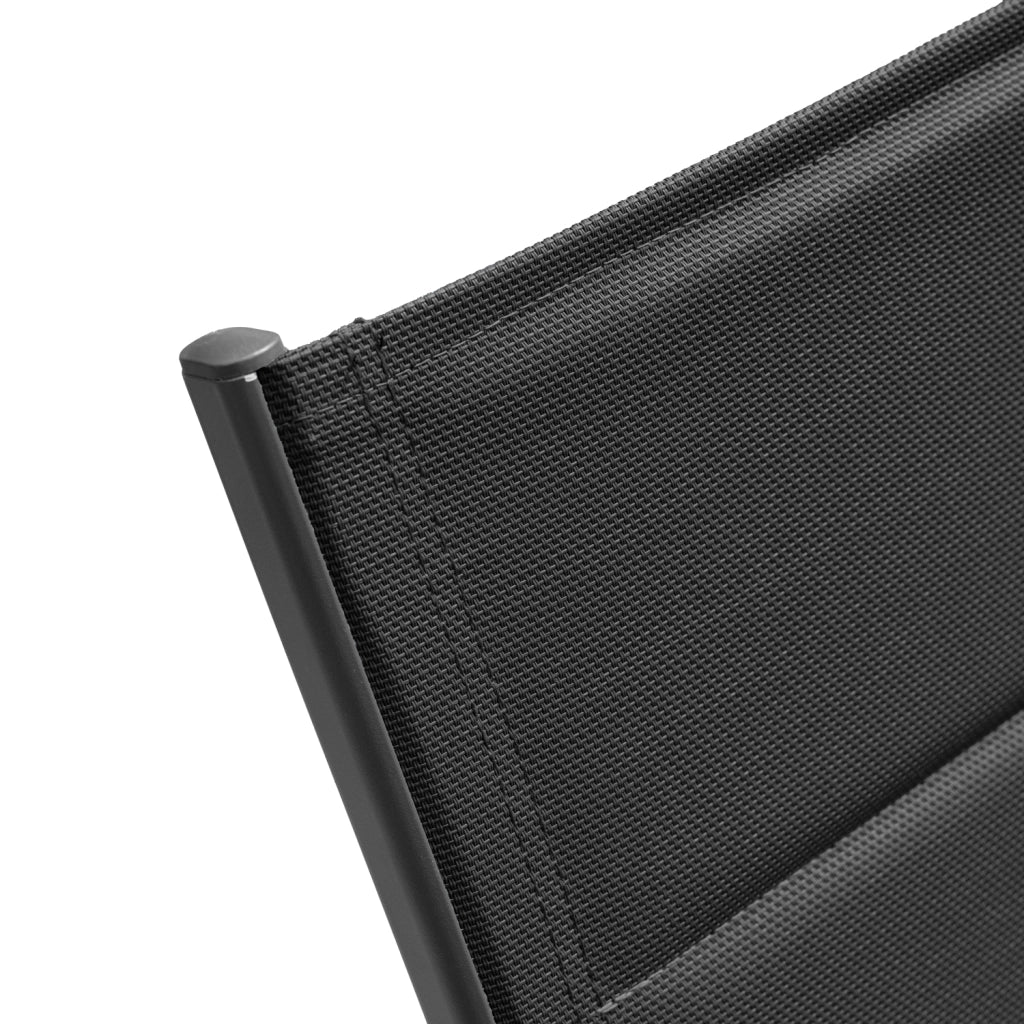 Set di lettino eTavolino BARBADOS in textilene nero - alluminio grigio antracite