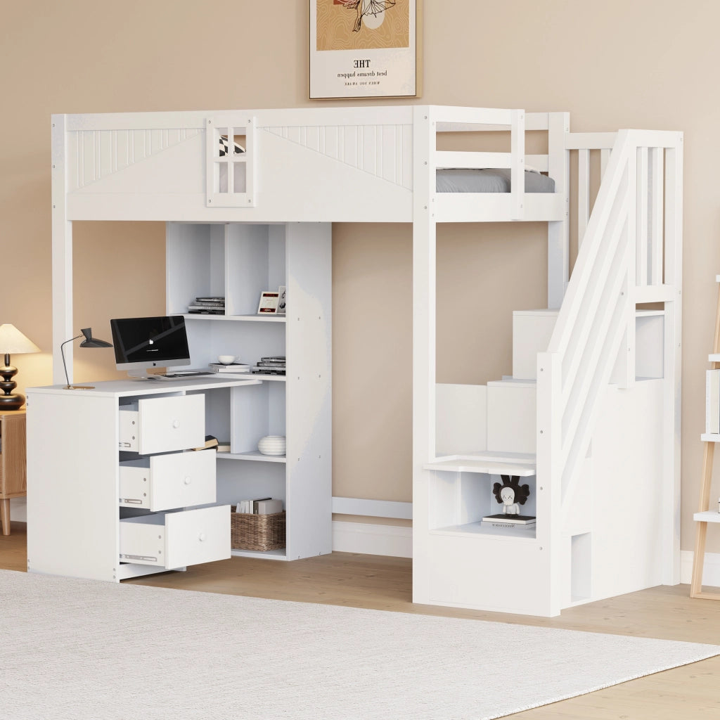 letto a castello legno bianco 118 x 252.5 cm