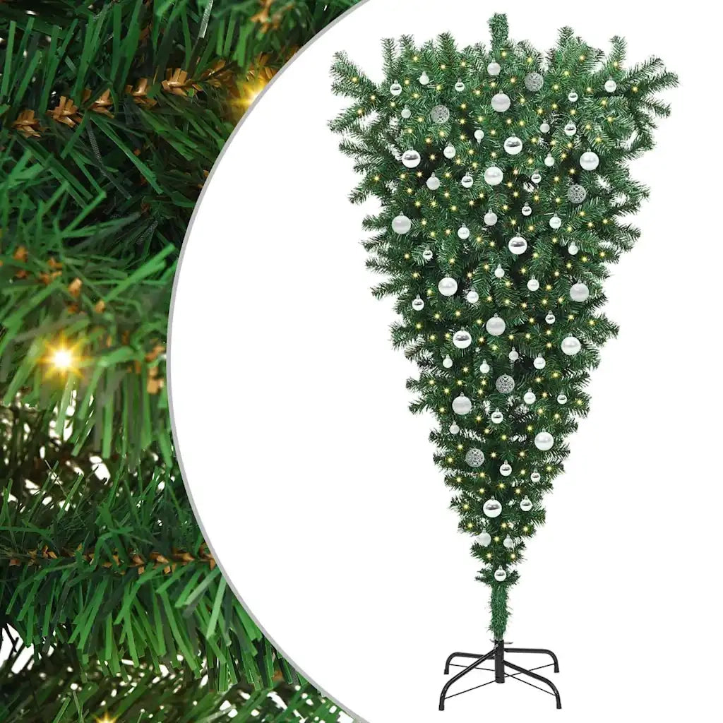 Albero di Natale artificiale pre-illuminato capovolto-Albero Natalizio con set di palline 718111