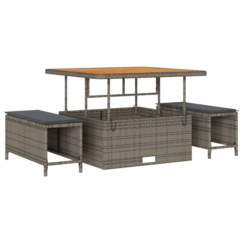Set Divano da Giardino 9 pcs Grigio polyrattan 3362928