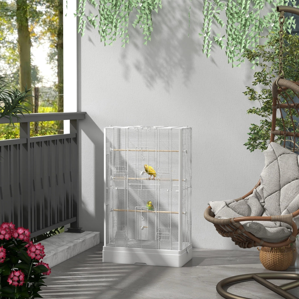 Voliera per Uccelli ¨C Minimal ¨C Bianco 61x36.5x98 cm