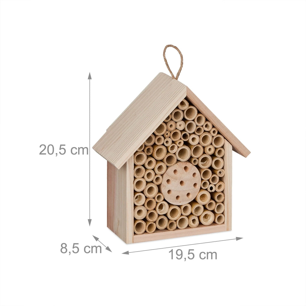 Hotel per insetti da giardino 30 x 20 x 10 cm rifugio per la nidificazione naturale design in legno non trattato 13_0013957