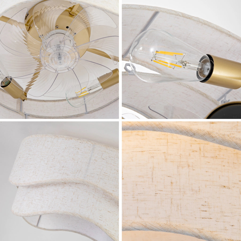 VENTILATORE da soffitto con luce, app e telecomando, Oro/Bianco