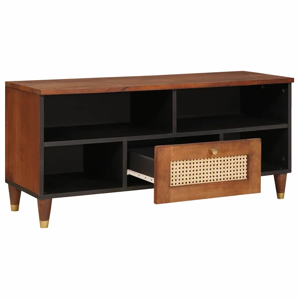 Mobile TV Marrone 100 x 33,5 x 46 cm Legno di mango massello 4018896