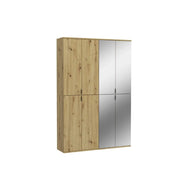 Armadio contenitore 8 porte con 4 specchi – Rovere chiaro – BODITE