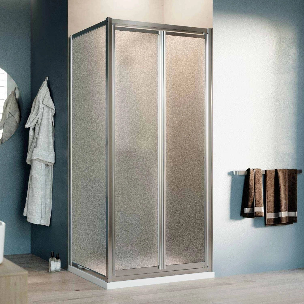 Box Doccia Angolare 70x90CM H198 Cristallo Stampato C Fisso+Saloon 2 Ante Battente 90 mod. West