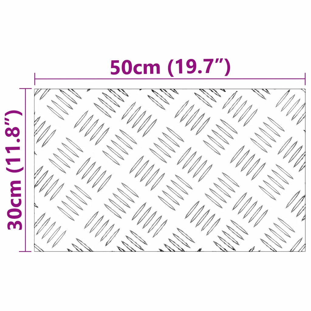 Gradini per Scale 4 pz | Tappetini per scale autoadesivi Argento 50 x 30 cm Alluminio
