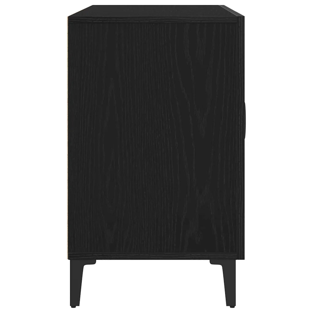 Credenza | Madia | Buffet da pranzo | Armadio da pranzo Rovere Nero 100 x 36 x 60 cm Legno multistrato