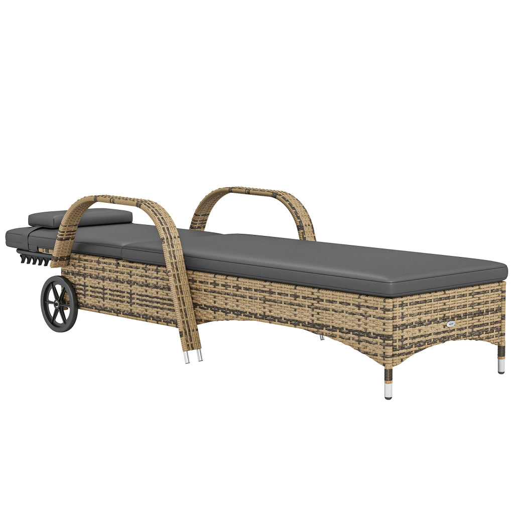 Lettino prendisole reclinabile con materassino e rotelle ¨C Xylo ¨C giallo 200x73x30-103cm