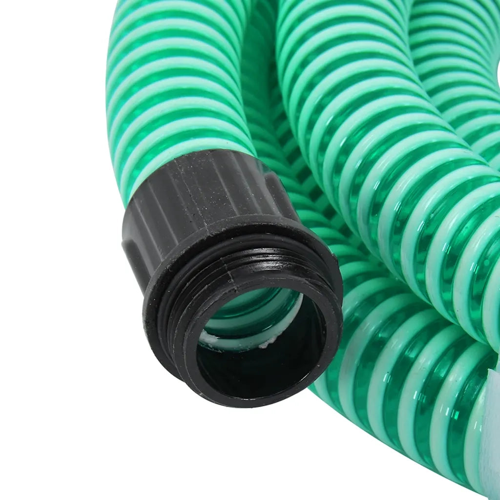 Tubo di Aspirazione con Raccordi in Ottone Verde 1,1" 3 m PVC CFW9925436