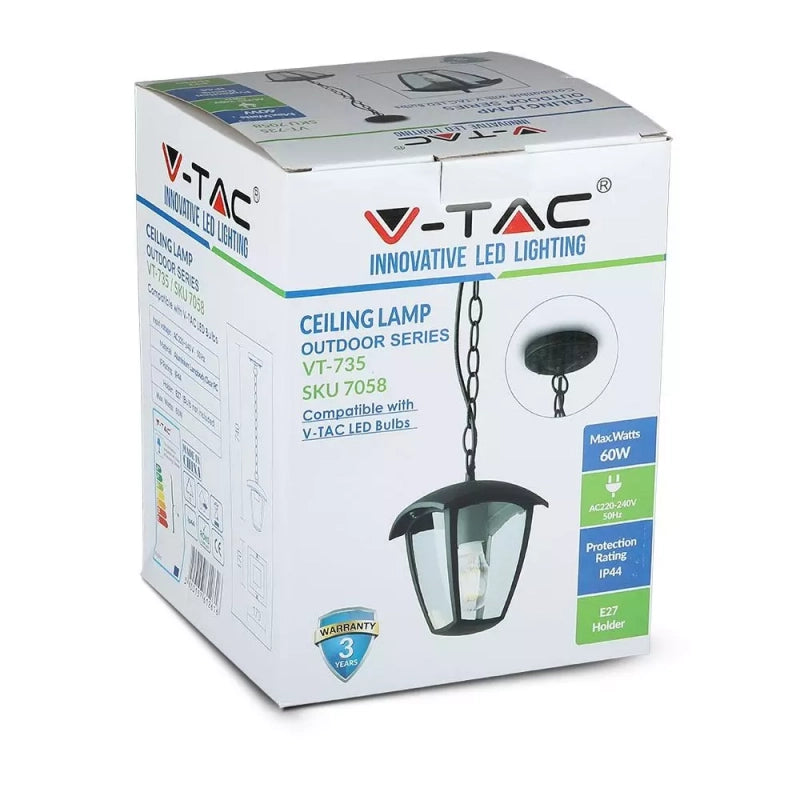 Lampada da giardino a soffitto ip44 nero