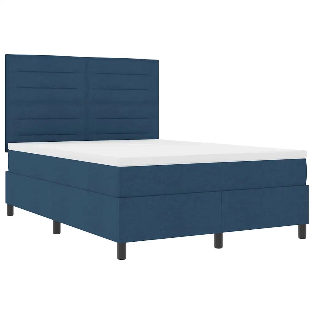 Letto a molle con materasso Blu 140 x 190 cm Tessuto 3339314