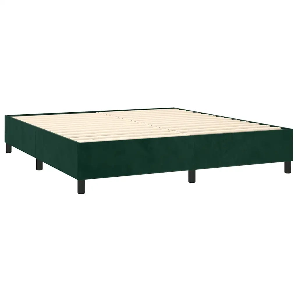 Giroletto a Molle con Materasso Verde Scuro 180x200 cm Velluto 3137740