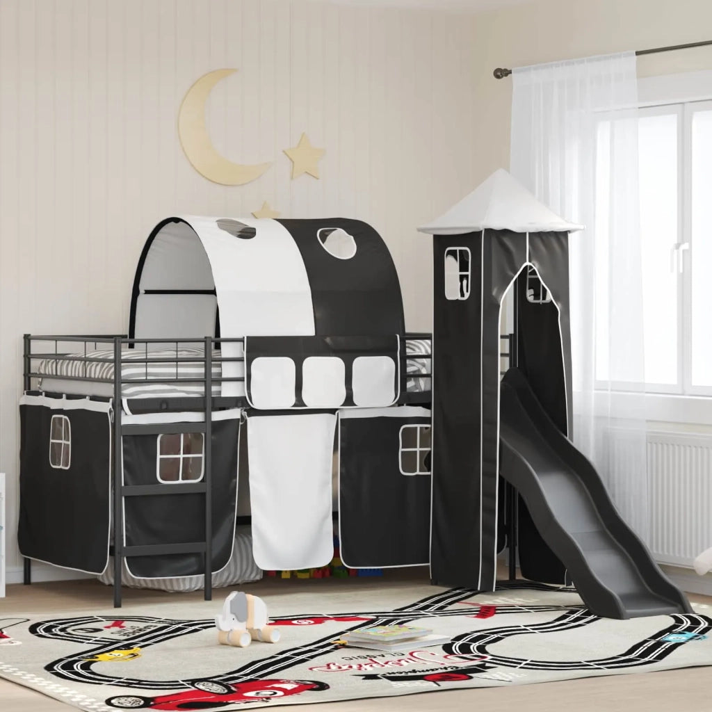 Struttura del letto loft per bambini Nero 100 x 200 cm Metallo 42020876
