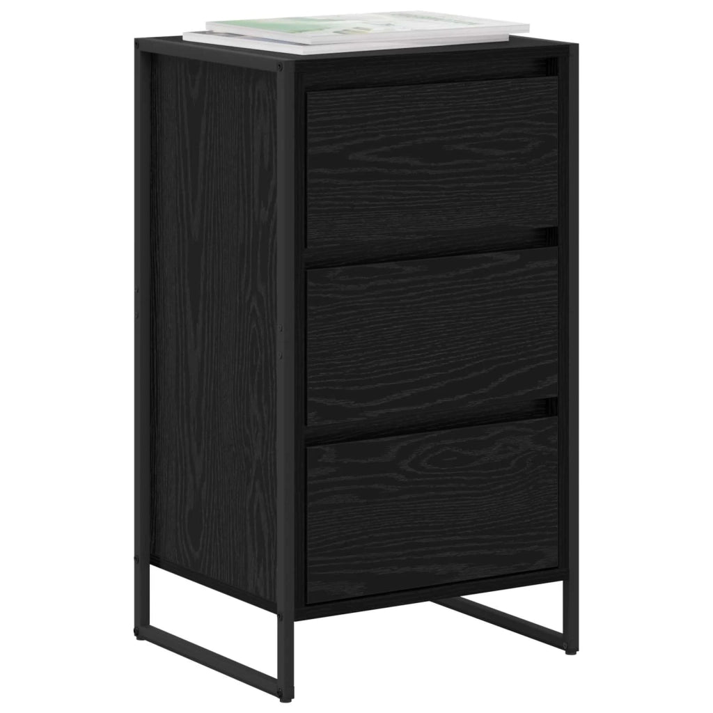 Credenza | Madia | Buffet da pranzo | Armadio da pranzo Rovere Nero 42 x 36 x 75.5 cm Legno multistrato