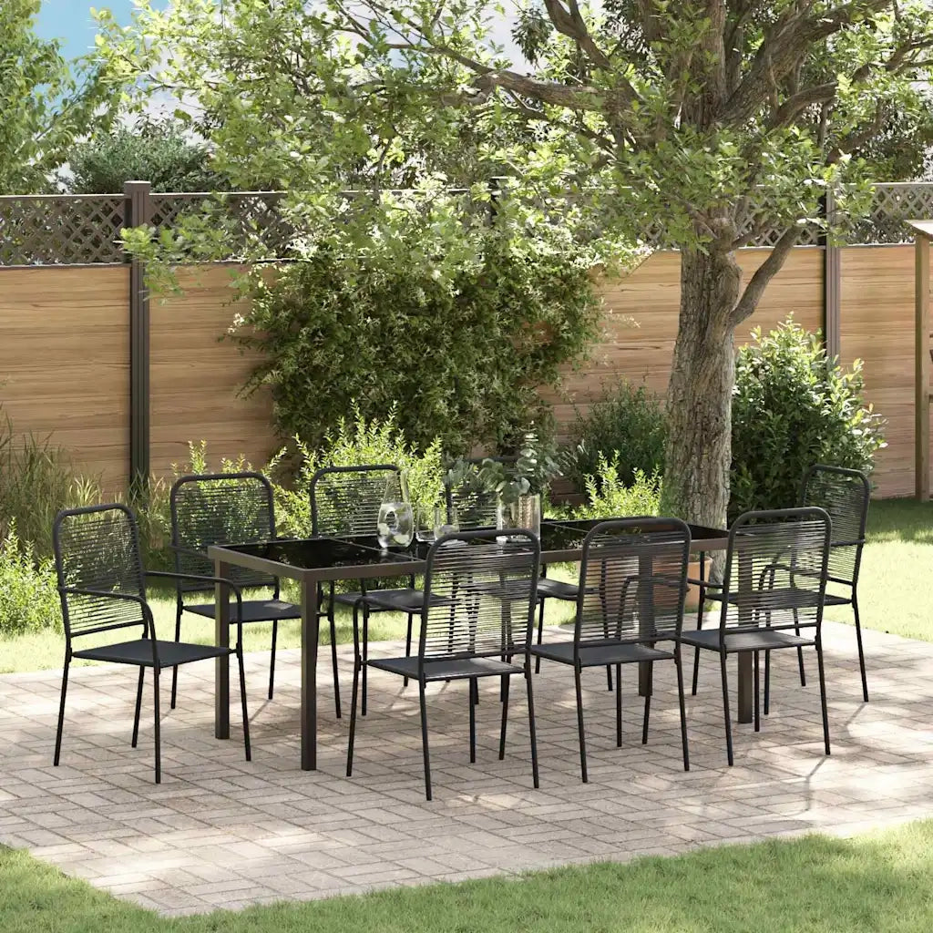 Set da Pranzo per Giardino 9 pcs Nero 3379162