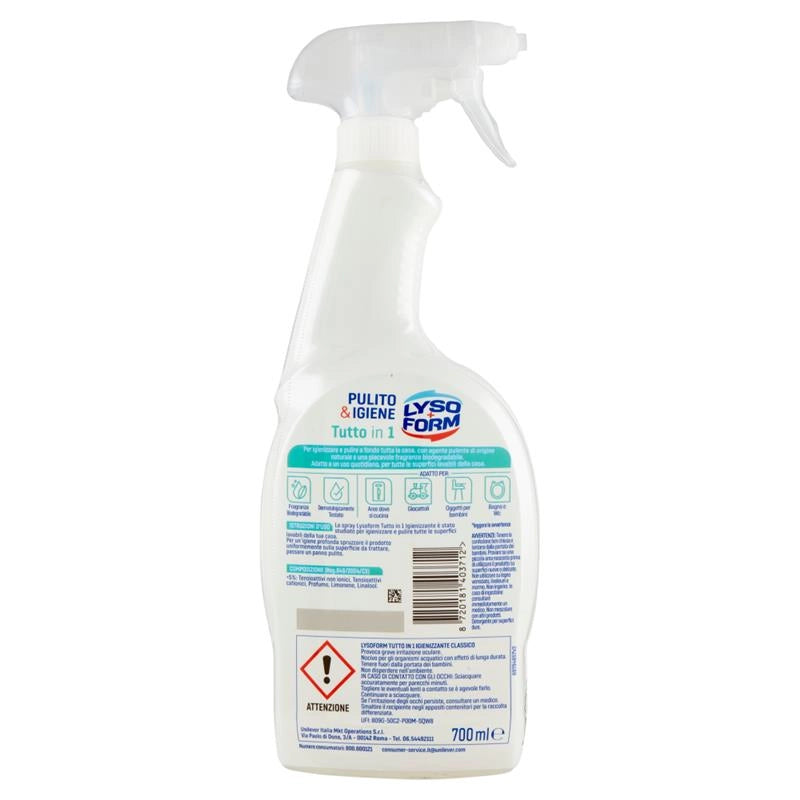 LYSOFORM SPRAY TUTTO IN 1 DISINFETTA E PULISCE CLASSICO 700 ML
