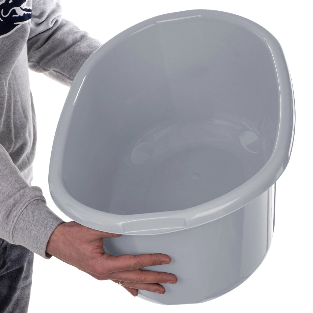 Bacinella per bucato in plastica KADAX, ovale, da 30 litri, con manici.