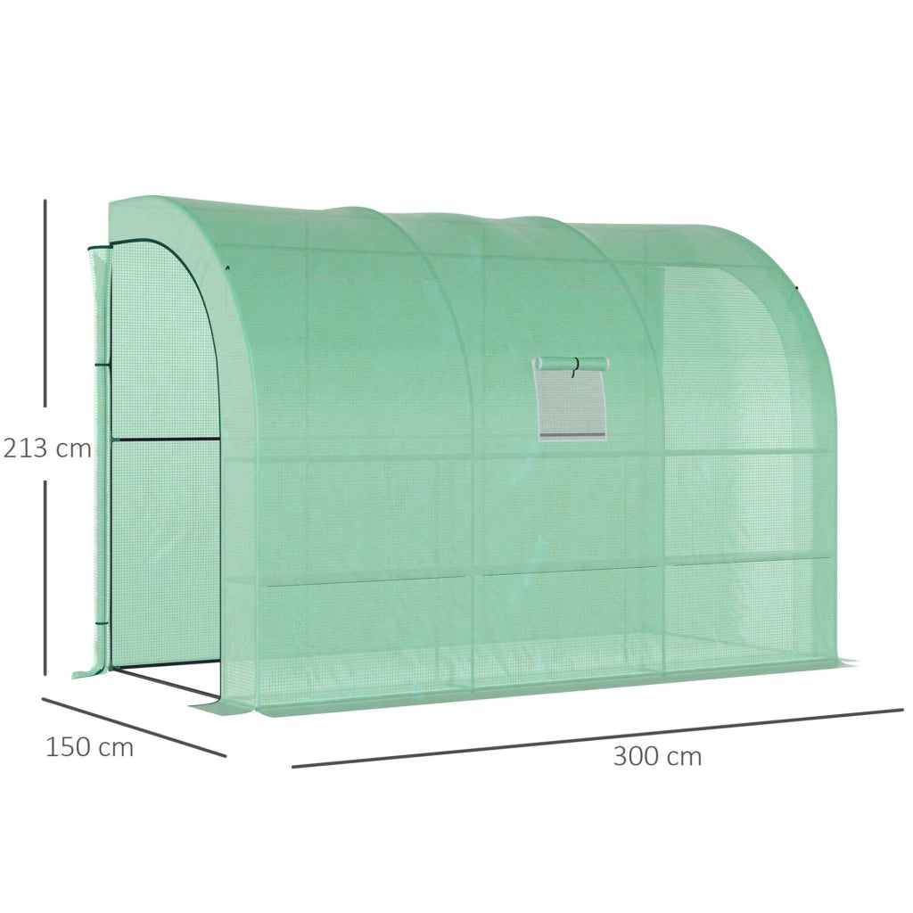 Serra a tunnel con 6 ripiani e finestra 300x150x213 cm