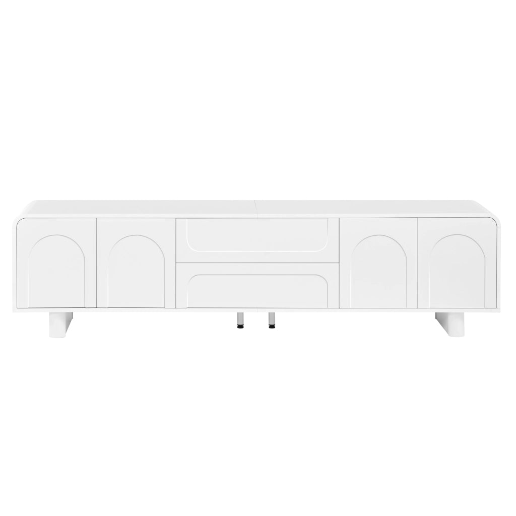 Mobile porta tv bianco 180 cm con angoli arrotondati