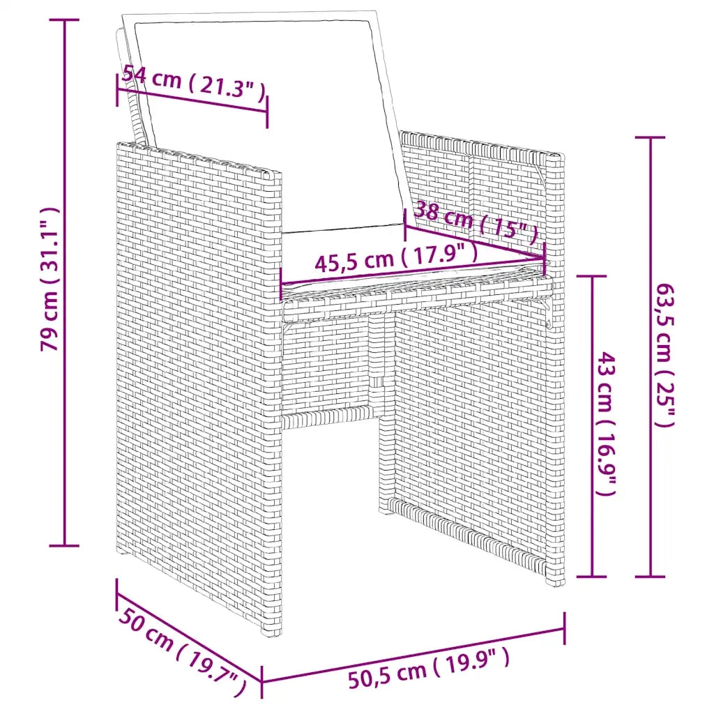 Set Pranzo da Giardino 17 pz con Cuscini Beige Misto Polyrattan 3277835