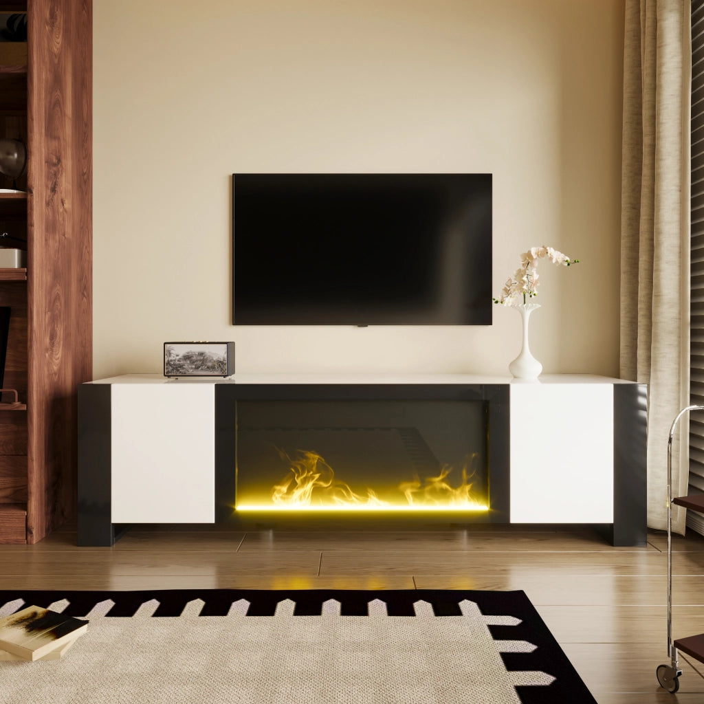 TV-Schrank White+Black in Spanplatte 165 cm