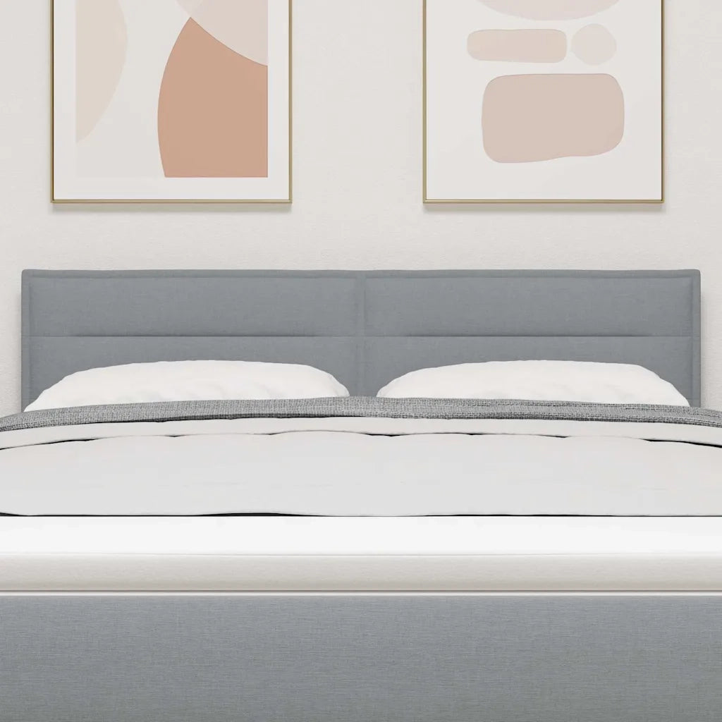 Testiera | Testata LED con strisce LED Grigio chiaro 160 cm Tessuto