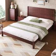 Letto a piattaforma 160x200 cm con testiera e 11 doghe; MDF e compensato; marrone