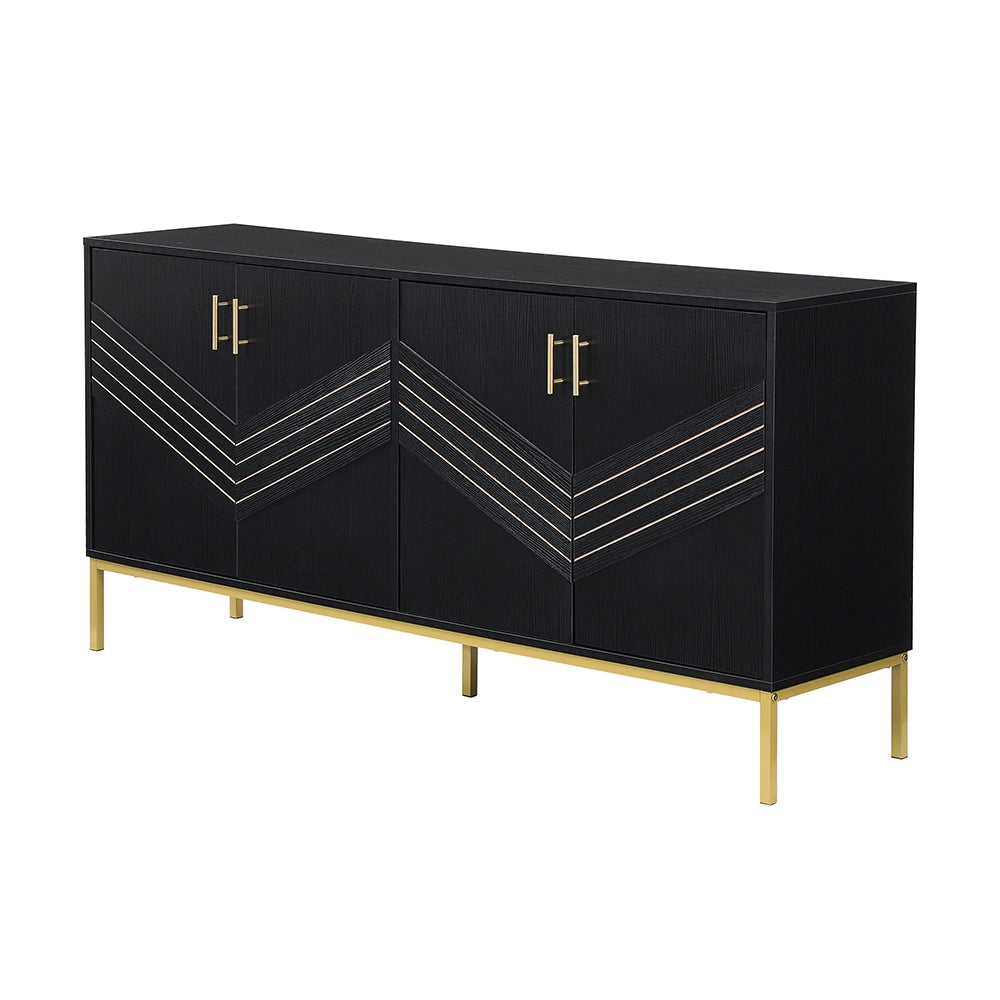 Buffet - Xylo - 4porte MDF nero/oro regolabile