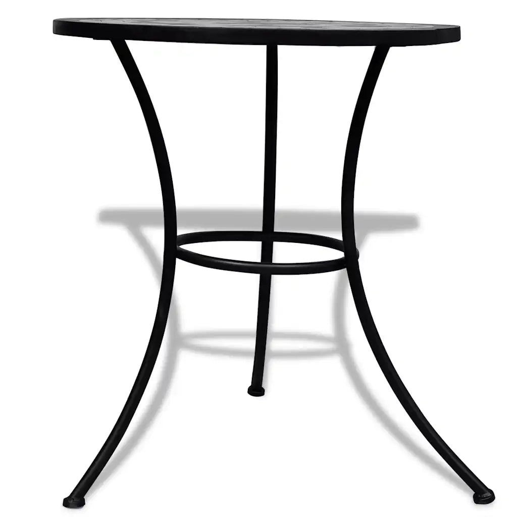 Tavolino da Giardino | Tavolo da Bistrot Nero e Bianco 60 cm a Mosaico