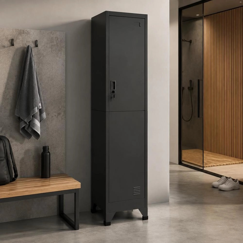 Locker Cabinet, Anthracite, 38x45x180 Cm, Steel