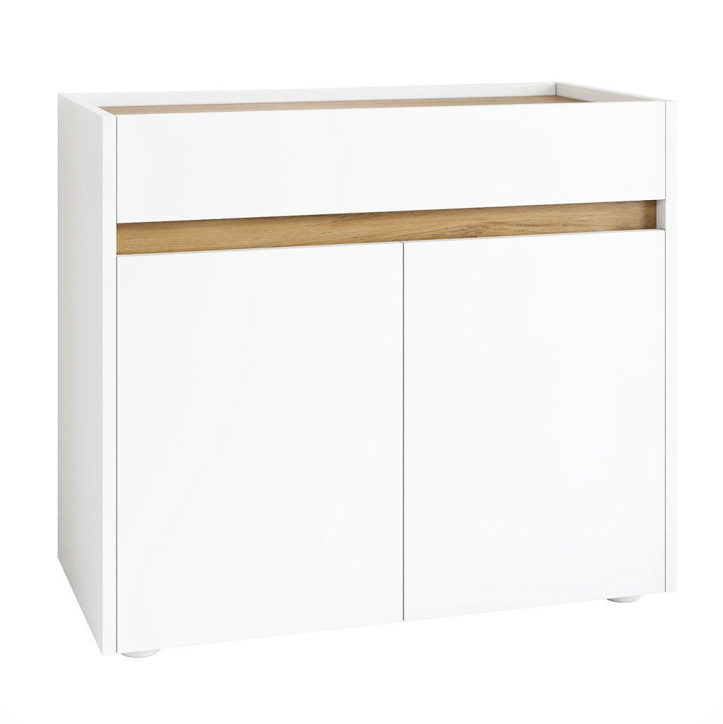 Mobile contenitore multiuso con ripiani regolabili 80x40x70 cm; bianco in truciolare