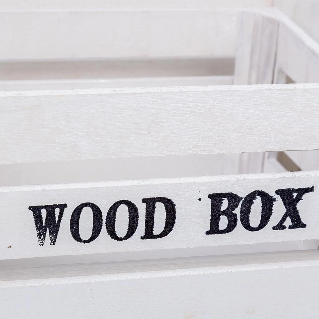 Set di 2 cassetti in legno bianco