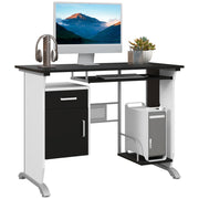 Scrivania per computer ¨C Xylo ¨C MDF bianco e nero 100x52x75 cm